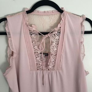 Express Lace Detail Tank Blouse